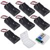 GTIWUNG 7Pcs AA Portabatterie per 2 batterie, 3V aa Battery Clip Battery Holder Batteries Case con cavi, Titolare Caso Batteria