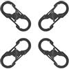 meukcez 4 Pezzi Mini Moschettone, S Moschettone in Acciaio Inox, Moschettoni Piccoli Doppio Gancio, 35 x 15 x 1,5mm, Ultraleggero e Durevole, Perfetto per Campeggio, Escursionismo e Uso Quotidiano