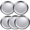 JMYDecor Set di 5 Piatti da Campeggio da 26 cm, in Acciaio Inox, Piatti Multiuso Infrangibile, Riutilizzabili e Leggeri,Ideale per Picinic, Viaggio, Escursioni, Barbecue (10 Pollici)