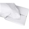 Tata Home Completo Lenzuola Raso di Cotone Matrimoniale Completo Letto 2 Piazze Tinta Unita Colore Grigio Chiaro