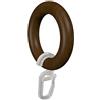 Flairdeco Flair Deco 11052008 - 1019 Anelli con Gancio Pieghevole per 20 mm Diametro aste per Tende, Contenuto della Confezione 10 Pezzi, Noce Laccato in Legno