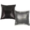 DRW Cuscino con Paillettes Argentato Nero Che cambia colore quando si passa la mano 250 g di Imbottitura 20x40x40 cm