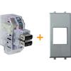 Fanton caricatore doppia presa USB AA 5V 2,4A Compatibile Ave Allumia metallizzato