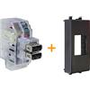 Fanton caricatore doppia presa USB AA 5V 2,4A Compatibile AVE Tekla 44 Nero