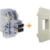 Fanton caricatore doppia presa USB AA 5V 2,4A Compatibile Vimar Linea Canapa