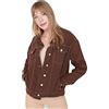 TRENDYOL Giacca da Donna Regular Basic Plain Denim Cappotto, Braun, XS