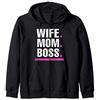 J. Berg Relatives & Family: Wife Mom Bos Wife Mom Boss Moglie Mamma Capo Divertente Regalo Mama Felpa con Cappuccio