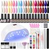 COSCELIA Kit smalto semipermanente con lampada U V 36 W, 20 colori smalto per unghie con base e top coat kit unghie gel UV completo di kit manicure accessori nail art per principianti