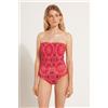 Tezenis Costume Intero Punto Smock Bandana Rossa Family Donna Rosso