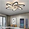 Bossen Ventilatore da soffitto con illuminazione, Φ24in, 50W Lampada da soffitto a LED moderna silenziosa con telecomando e APP Dimmerabile 6 luci per soggiorno Camera da letto Sala da pranzo (Nero)