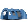 Outsunny Tenda da Campeggio per 6 Persone con 2 Porte, Finestre e Tasche Portaoggetti, 475x315x215 cm, Blu|Aosom