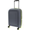 Mandarina Duck Logoduck + Trolley Cabin Exp P10SZV34, Luggage Suitcase Unisex - Adulto, Grigio E Lime, 35x55x23/26(LxHxW)
