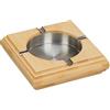 Relaxdays Posacenere in bambù, Acciaio Inox, Porta Cenere, Interni e Esterni, HLP 4x15x15 cm, Marrone Naturale Argentato
