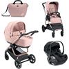 Cam - Trio Techno Babila Con Seggiolino Auto Relax Isize Cuori Rosa 563