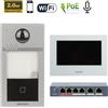 Hikvision Videocitofono senza fili Wi-Fi IP + Posto esterno DS-KV8113-WME1 + Monitor 7" DS-KH6320-WTE1-W + Switch DS-3E0106HP-E