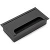 Emuca - Passacavi da tavolo, rettangolare, 160x80 mm, da incasso, Alluminio, Verniciato nero