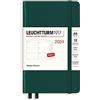 LEUCHTTURM1917 367624 Agenda settimanale Pocket (A6) 2024, 12 mesi, verde foresta, inglese