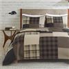 Woolrich John Rich & Bros. WOOLRICH Set trapunta Cottage Styling Reversed to Tinta Unita, Cotone, Plaid Tan, Oversize Cal King