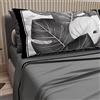 PETTI Artigiani Italiani - Lenzuola in Cotone con Federe in Stampa Digitale, Per Letto Singolo, Completo Lenzuolo Sopra e Sotto con Angoli, Grigio Scuro, 100% Made in Italy