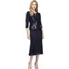 Alex Evenings Abito da Donna Lunghezza tè con Giacca di Paillettes (Taglie Petite e Regolari) Occasioni Speciali, Marina Militare, 48