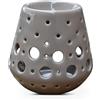 ZEN ARÔME Zen'Arôme - Bruciatore per profumo, diffusore di olio e profumo, portacandele per aromaterapia in ceramica con proiezione di luce, altezza 9 cm, colore grigio Loob