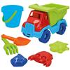 ColorBaby- Set da Spiaggia/Camion 30 cm + Pala+Rasoio+Secchio + 3 stampi Accessori, Color Beach, Multicolore, 43505