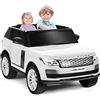 FINOOS Auto Elettrica per Bambini - Range Rover Sport HSE 12V - 2 Posti - 4 motori da 45 Watt Batteria da 14 AH sedili in Pelle Luci LED Suoni Con Monitor 4 Touchscreen Mp4 (Bianco)