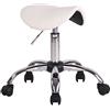 CLP Sgabello Sella da Lavoro Augsburg in Similpelle I Sedia Sgabello Parrucchiere con Ruote I Sgabello Ergonomico Studio Tatoo, Colore:Bianco