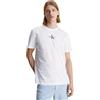 Calvin Klein Jeans T-shirt Maniche Corte Uomo Monologo Regular in Cotone Bio, Bianco (Bright White), XXS