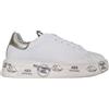 PREMIATA scarpe sneakers donna in pelle BELLE_6823 bianco-argento