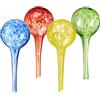 Relaxdays Sfere per Irrigazione, 15x6 cm, Set da 4 Irrigatori Automatici per Piante e Fiori in Vacanza, Vetro, Colorato