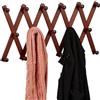Relaxdays Attaccapanni da Parete, Appendiabiti Allungabile con 17 Ganci, Guardaroba Appendino Ingresso, Legno, Marrone, 7,5 x 182,5 x 7,5 cm