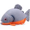 Lilizzhoumax Pesce Piranha Peluche 22cm/8" Simulazione Animale Marino Morbido Bambole Selvatici Grigio