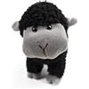 Lilizzhoumax Peluche di agnello 18 cm con supporto realistico, farcita, carina, super morbida, decorazione per casa, regalo per bambini, ragazzi e ragazze, nero