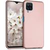 kwmobile Custodia Compatibile con Samsung Galaxy A12 Cover - Back Case Morbida - Protezione in Silicone TPU Effetto Metallizzato oro rosa metallizzato