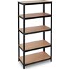 Relaxdays Scaffale in Metallo, Capacità fino a 875 kg, 5 Ripiani ad Incastro Cantina Acciaio, MDF, HLP 180x90x45cm, Nero