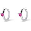 LUXURY MILANO Orecchini a cerchio in argento con zircone rosso