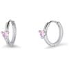 LUXURY MILANO Orecchini a cerchio in argento con zircone rosa