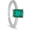 LUXURY MILANO Anello serena in argento con zircone verde