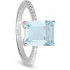 LUXURY MILANO Anello serena in argento con zircone azzurro