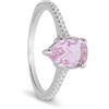 LUXURY MILANO Anello serena in argento con pietra rosa