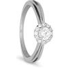 LUXURY MILANO Anello solitario Luxury Milano Collezione Serena in argento rodiato 925 con zircone centrale contornato da zirconi bianchi. Misura 15