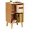 Relaxdays Scaffale Libreria, Mobiletto da Terra a Giorno con 2 Scomparti, Ripiano Regolabile, 70 x 40 x 35 cm, Marrone, Fibra di Legno