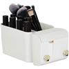 Relaxdays Cosmetici Portatrucchi, Organizer da Parete, 4 Scomparti e 2 Ganci, Contenitore Make-Up Portarossetti, Plastica, Bianco