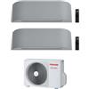 Toshiba HAORI R32 Climatizzatore a parete dual split inverter Wi-Fi light grey - unità esterna 3.3 kW unità interne 10000+10000 BTU