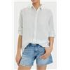 Pepe Jeans Polly Camicia Cotone/Lino Bianca Righe Tiffany Donna