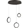 Ondaluce Lampada a sospensione in metallo verniciato 3 Luci NERO a Led PINTA 35 cm