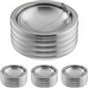 Relaxdays Posacenere Antivento da Tavolo, Set 4 Posa Cenere con Coperchio, HxD: 7x11,5cm, Esterno, Acciaio Inox, Argento