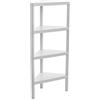 TATAY Scaffale Angolare Bagno a 4 Ripiani | Resistente all'Umidità | Inclusi Viti e Compatibile con Sistema Quick Fix | Per Interni ed Esterni | Portata fino a 32 kg - Modello Lombok - Bianco