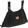 GLOGLOW Borsa per Passeggino Impermeabile Resistente Allo Strappo Simpatico Organizer per Passeggino con Motivo a Orso Riutilizzabile per Caricabatterie per Cellulare (Nero)